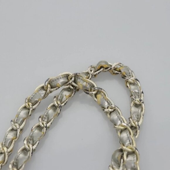 CHANEL Chain Shoulder Bag Enamel Silver CC Auth - Picture 7 of 16